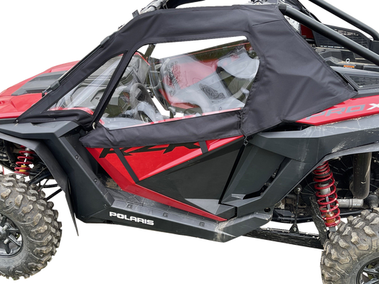 Moose Offroad Polaris RZR side enclosure with clear acrylic windows for 2020-2024 off-road UTV, part number PROXPSE-11.
