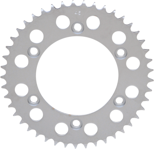 Rear sprocket for Honda D26-12G5-45, 45-tooth PARTS UNLIMITED motorcycle sprocket with silver finish and gear teeth details