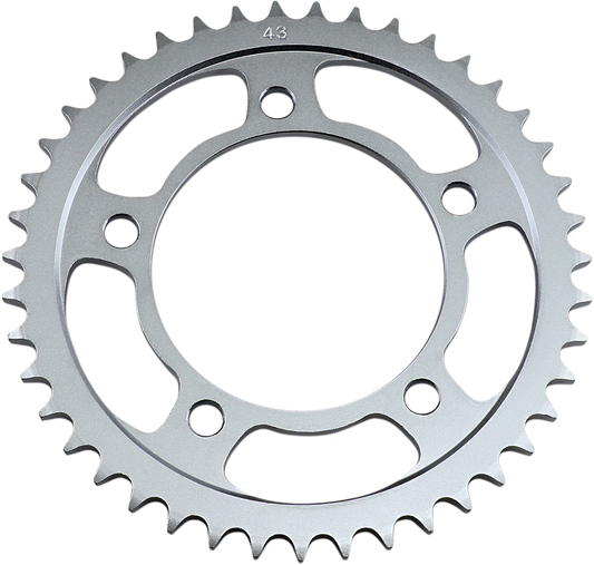 Rear 43-tooth sprocket for Honda motorcycles from PARTS UNLIMITED, durable metal construction with gear teeth visible.