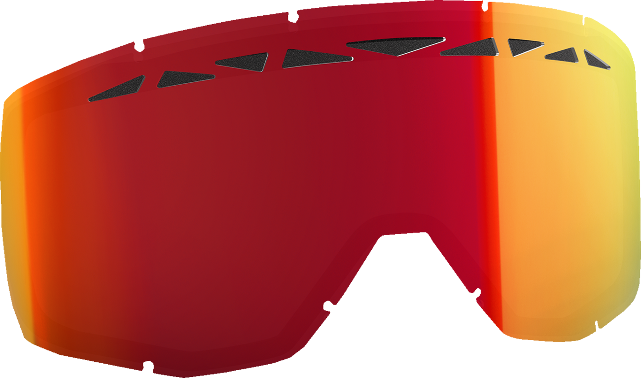 Scott Primal/Split snow lens with red chrome enhancer, dual ACS design, for snow sports goggles.