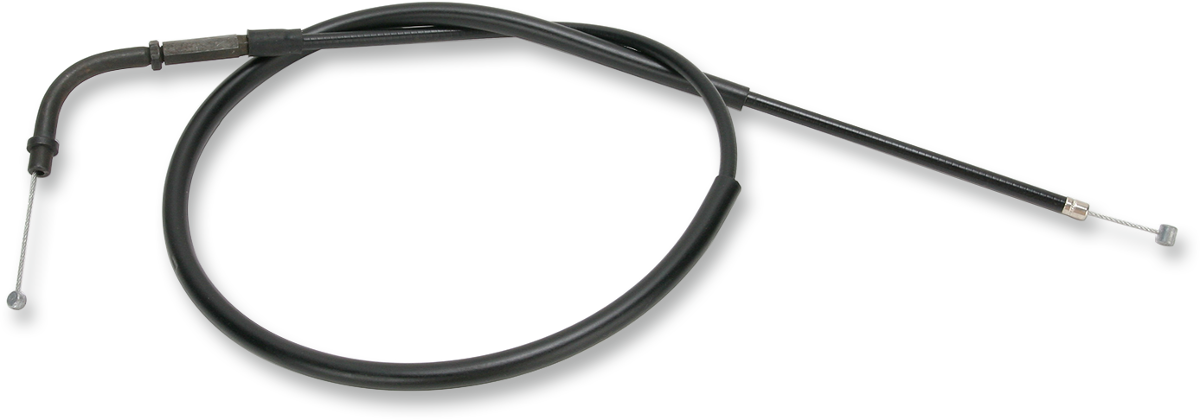 Parts Unlimited vinyl-covered throttle cable for Yamaha motorcycles 1973-1987, part #15R-26311-00, with visible cable and connectors.