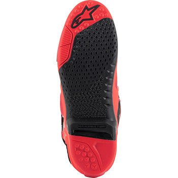 Alpinestars Tech 10 Ember LE motorcycle boots in red and black with protective features, US size 12.