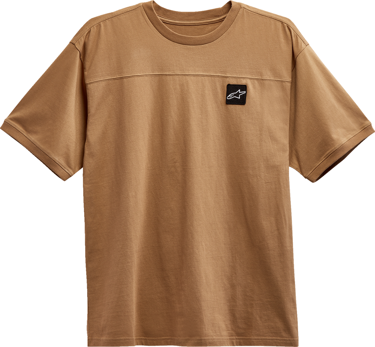 Bill's Exhausts Alpinstars Chunk Knit T-Shirt in sand, large size, featuring a soft knit fabric and casual fit.
