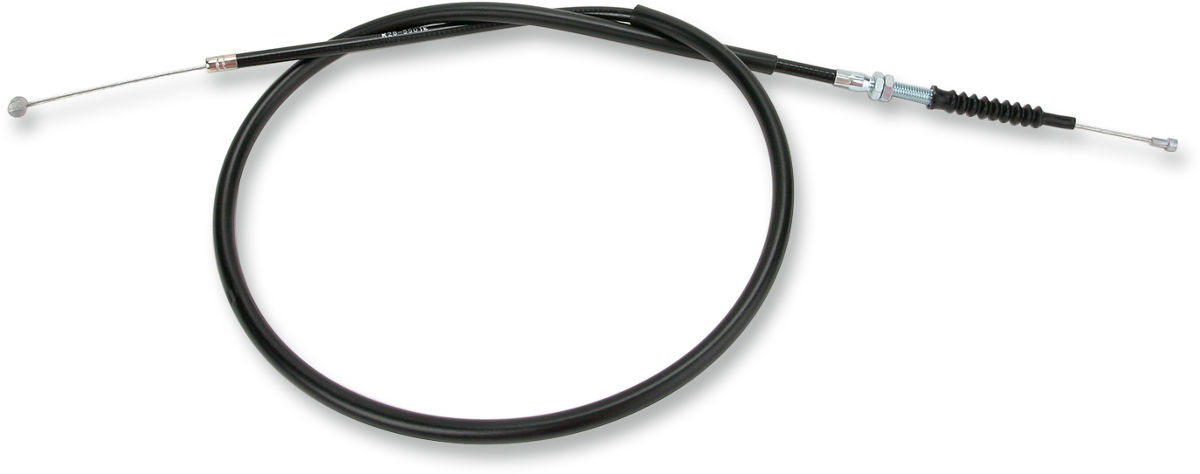Parts Unlimited vinyl clutch cable for Honda, model 22870-MF5-000, showing the black cable with protective vinyl coating.