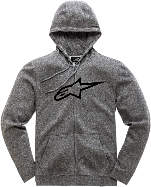 Alpinestars Ageless 2 Zip Hoodie in Heather Gray and Black, size XL, featuring a front zipper and casual hoodie design.