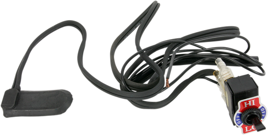 Parts Unlimited electric thumb warmer for OEM-style motorcycle levers, designed to keep fingers warm during rides.