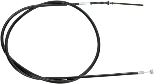 Parts Unlimited black vinyl brake cable for Honda motorcycles, model 43460-VM3-000, shown with durable construction and vinyl coating.