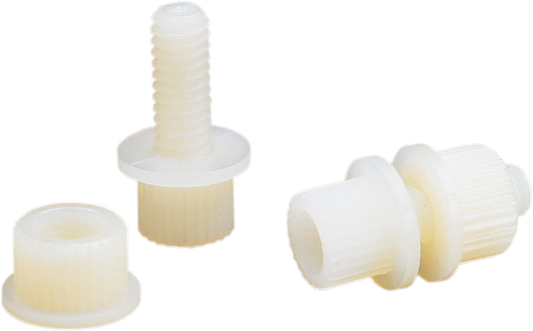 White license plate bolt from Parts Unlimited, LP-600 model, shown in a 100-pack, used for motorcycle or vehicle license plates.
