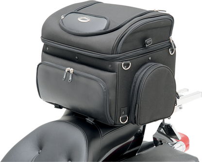 Bill's Exhausts SADDLEMEN Pet Voyager seat, motorcycle seat with sleek black design and comfortable padding for pets.