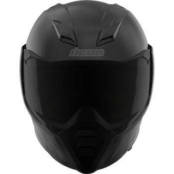 Black ICON Ultraflite helmet with MIPS® technology in size 3XL, featuring sleek design and adjustable straps for helmet safety.