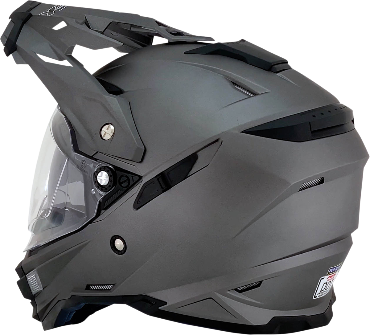 Bill's Exhausts AFX FX-41DS helmet in frost gray, large size, with aerodynamic design and clear visor for motorcycle riding.