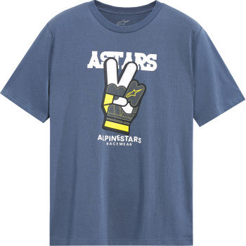 Blue Bill's Exhausts Peaceout CSF T-Shirt in medium size with graphic design, casual fit, and soft cotton fabric.