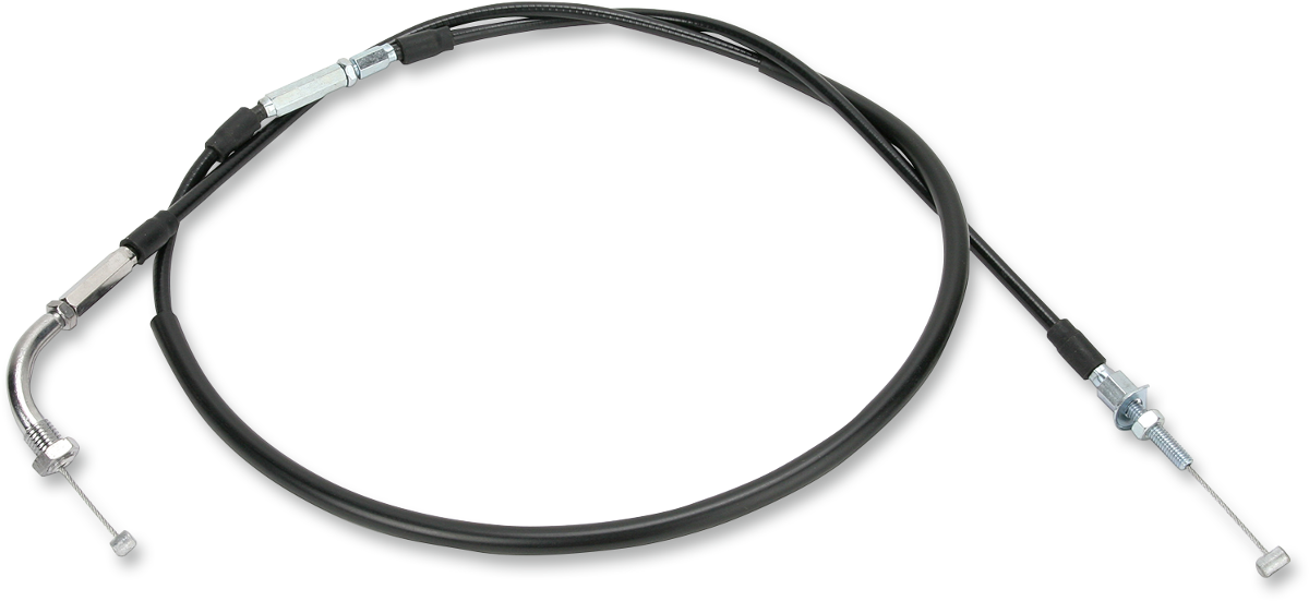 Parts Unlimited vinyl-covered throttle cable for Honda Gold Wing 1975-1983, part #17910-463-670, shown on a motorcycle handlebar.