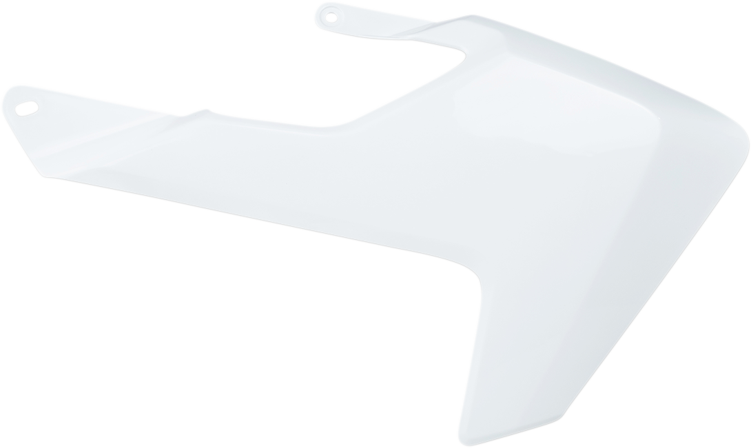 Acerbis OEM white radiator shroud for motorcycle body, featuring sleek design and branding details.