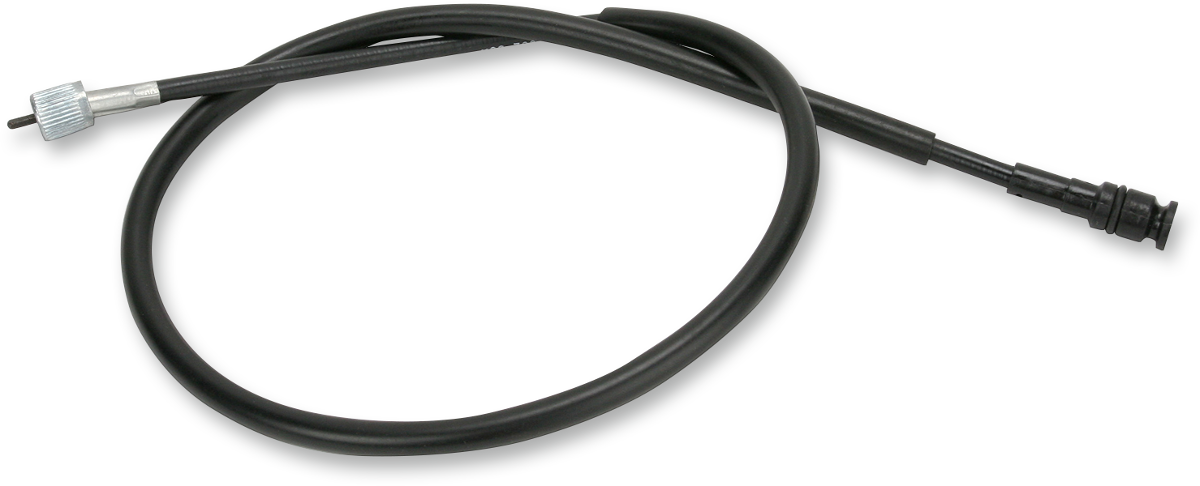 Parts Unlimited speedometer cable for Honda motorcycles, showing a metal cable with connectors and protective outer sheath.
