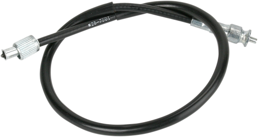 Parts Unlimited Honda tachometer cable 37260-461-000, showing close-up of the black cable with connector ends on a plain background.