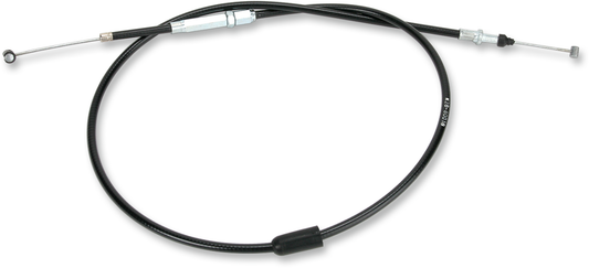Parts Unlimited vinyl clutch cable for Kawasaki motorcycles, showing the durable black cable with metal fittings.