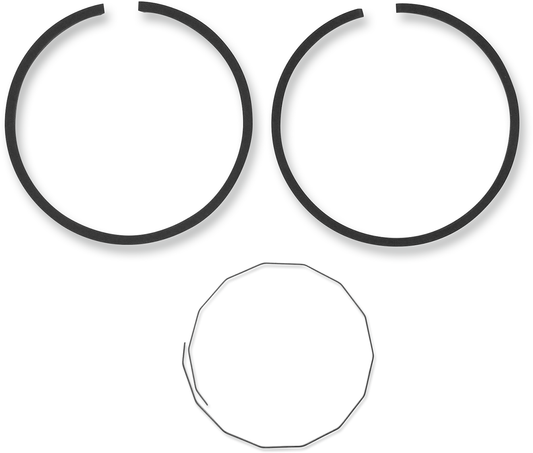 Parts Unlimited R09-6884 piston ring set with multiple metal rings for engine piston replacement, displayed on a neutral background.