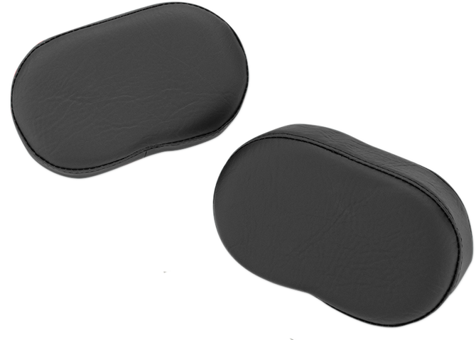 Black SHOW CHROME Deluxe Passenger Armrest for Indian engine, designed by Bill's Exhausts, shown on a motorcycle engine.