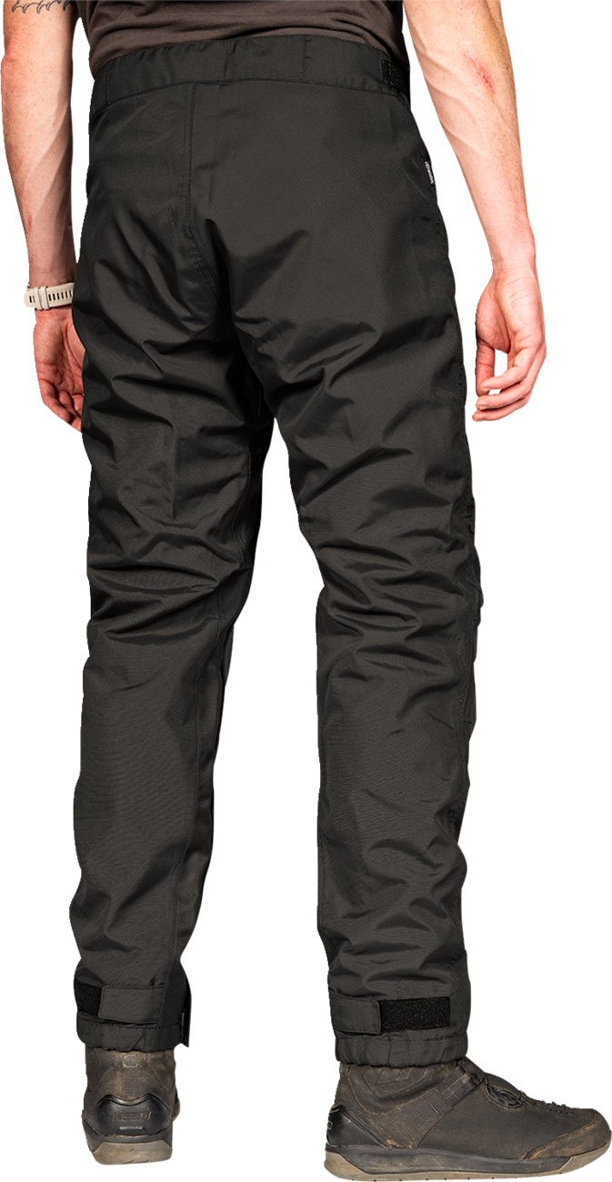Black ICON PDX3™ Overpants by Bill's Exhausts, small size, made of durable material, designed for motorcycle protection and weather resistance.