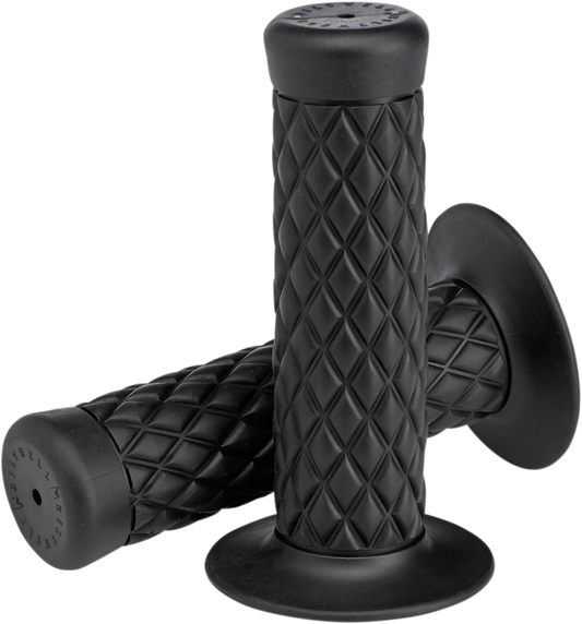 Black BILTWELL Thruster 1-inch motorcycle grips by Bill's Exhausts, designed for comfortable handling and secure fit.
