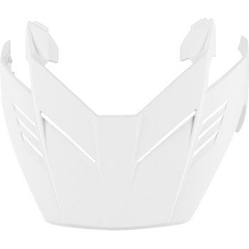 ICON Elsinore™ Peak Monotype helmet parts in white, size XS-S, designed for motorcycle helmets, by Bill's Exhausts.
