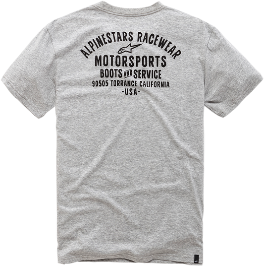 Alpinestars Service Premium Heather Gray Pocket T-Shirt in 2XL, casual T-shirt with front pocket and brand logo detail.