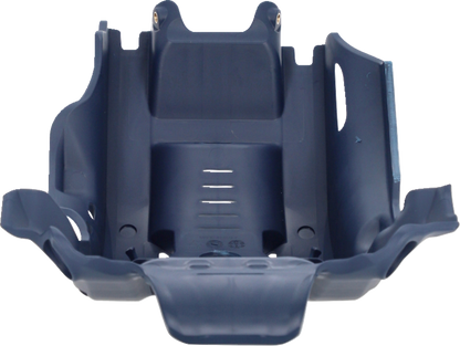 Blue ACERBIS skid plate for Husqvarna FC 450 and KTM 450 SX-F 2023 motorcycle, mounted on the bike's body.