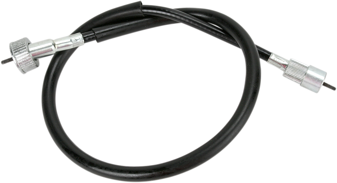 Parts Unlimited Kawasaki KZ/Ninja tachometer cable, durable black wire with connector ends for accurate engine RPM readings.