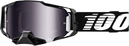 100% Armega Goggles - Black - Silver Flash Mirror 50005-00001 - Howling Moto