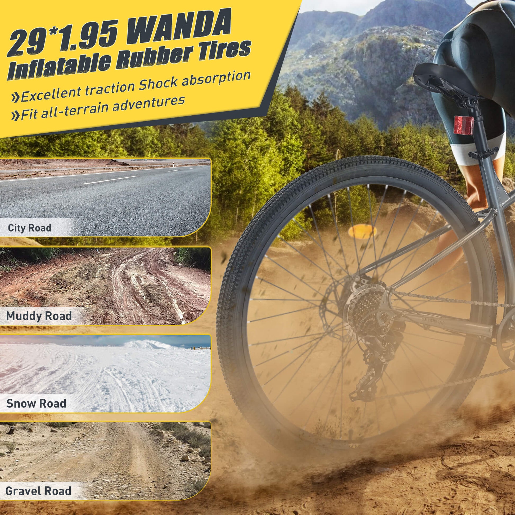 Hycline Zukka Blaze MTB bicycle tire, 29x1.95 inch, outdoor mountain biking tire with tread pattern for rugged terrain.