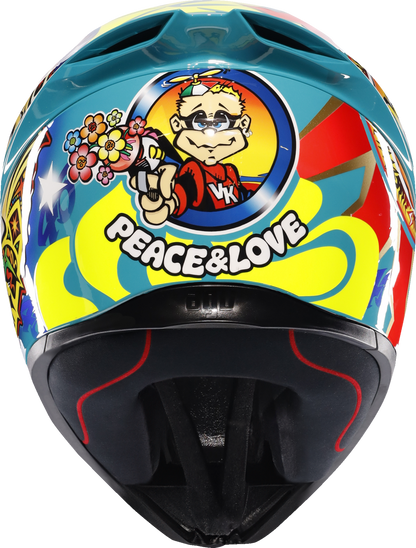 AGV K1 S Rossi Mugello 1999 motorcycle helmet in medium size, featuring a sleek design and vibrant graphics.