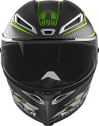 AGV Pista GP RR Performante Carbon and Lime motorcycle helmet in XL size with sleek design and aerodynamic vents.