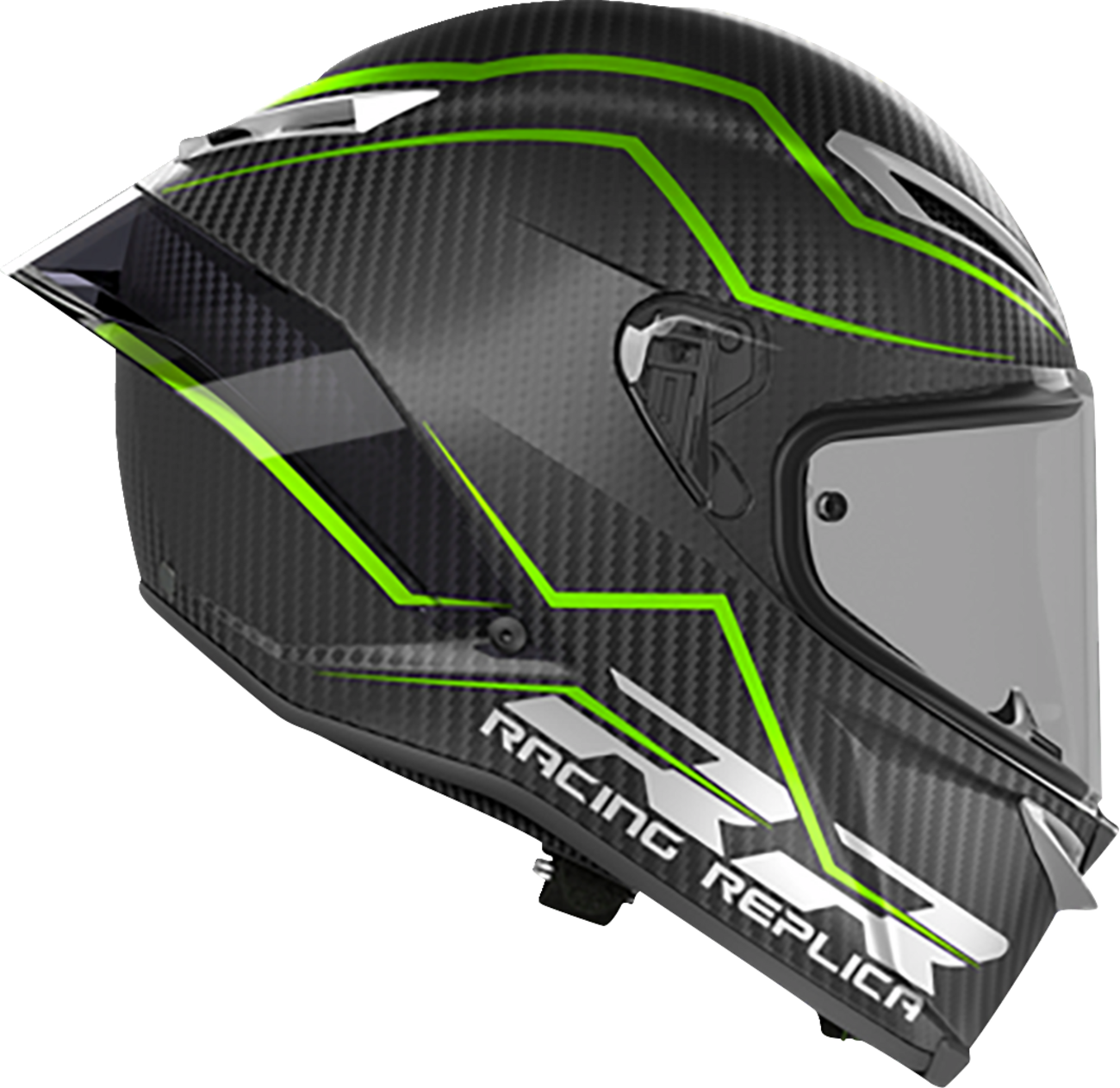 AGV Pista GP RR Performante motorcycle helmet in carbon and lime with XL size, featuring aerodynamic design and advanced safety features.