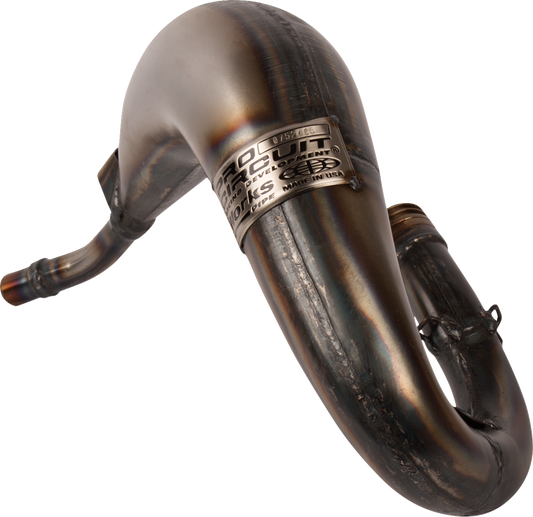 Pro Circuit Works Pipe exhaust system for high-performance motorcycles, showing the sleek, metallic exhaust with branding details.