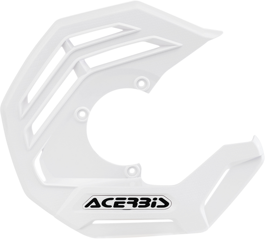 White Acerbis X-Future disc cover body part for motorcycle, designed by Bill's Exhausts, shown in the product image.