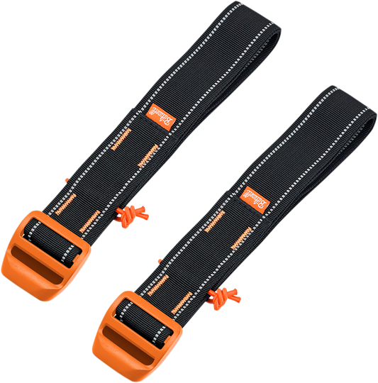 Bill's Exhausts Biltwell luggage strap, 1.5-inch wide, 60-inch length, durable black bag strap, suitable for securing luggage.