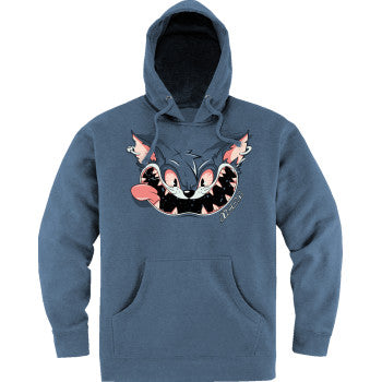 Bill's Exhausts ICON Nine Lives™ Hoodie in Storm Blue, XL, featuring a comfortable fit and stylish design.