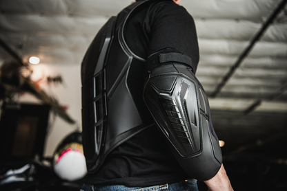 Black ICON Field Armor 3™ Elbows for helmets, size L/XL, designed for durable protection in helmet parts.