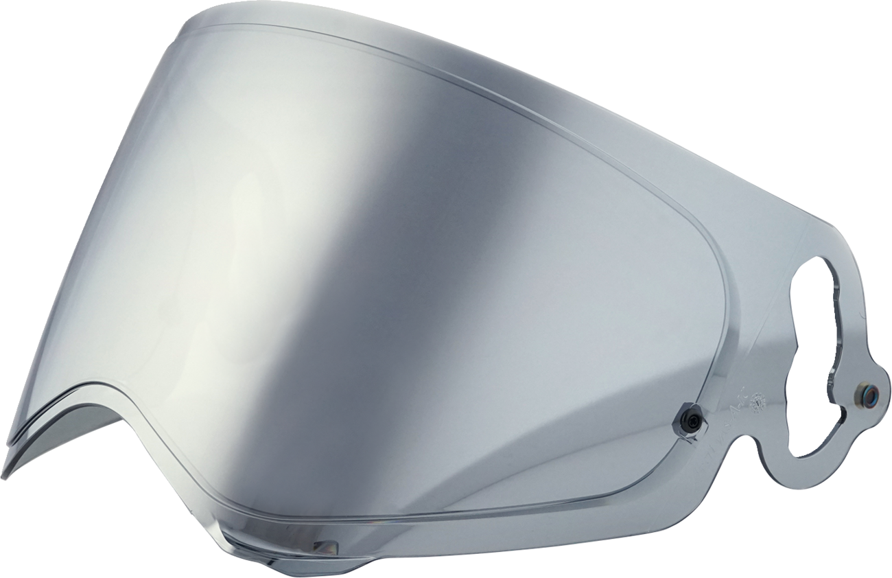 ARAÏ HELMETS XD-5 peak visor in aluminum silver, designed for ARAÏ motorcycle helmets, with a sleek, reflective finish.
