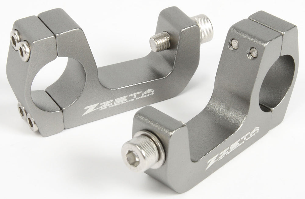 ZETA U clamp kit for motorcycle handguards, durable aluminum mount for 7/8 inch handlebars, shown in black with mounting hardware