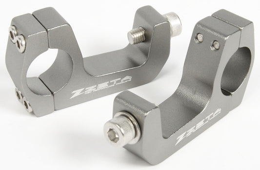 ZETA U clamp kit for motorcycle handguards, durable aluminum mount for 7/8 inch handlebars, shown in black with mounting hardware