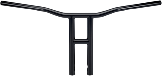 Black BILTWELL Tyson XL 14-inch handlebar for motorcycles, showcasing the sleek, curved design and matte finish.