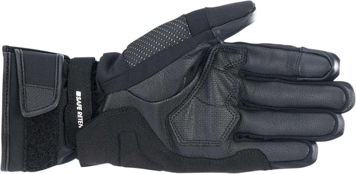 Alpinestars Women Stella Andes V3 Drystar gloves in black and anthracite, medium size, showing textured leather and protective features.