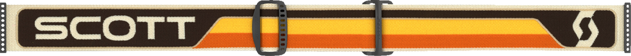 Scott Fury Goggle in brown and beige with yellow chrome lens, featuring adjustable strap and vented design for motocross riding.