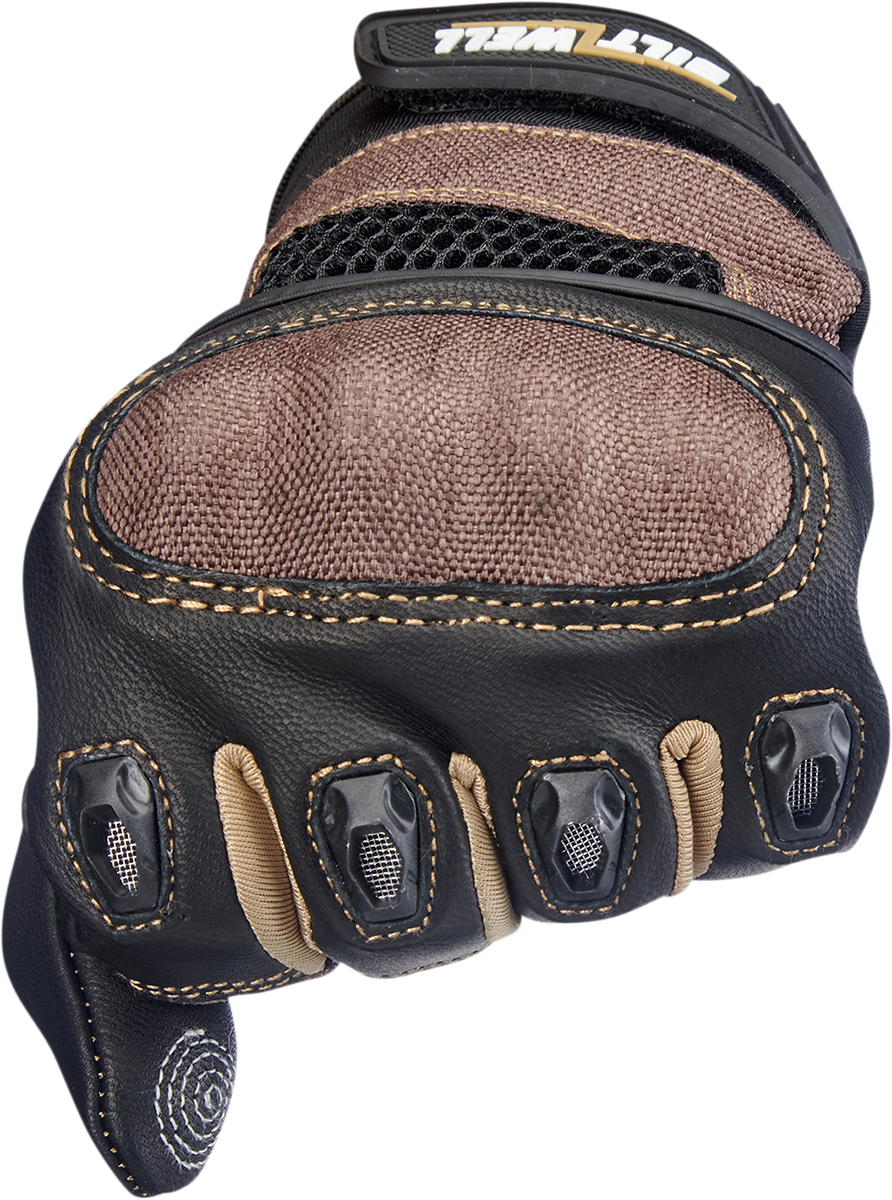 BILTWell Bridgeport Gloves in chocolate leather, medium size, shown with detailed stitching and textured surface.