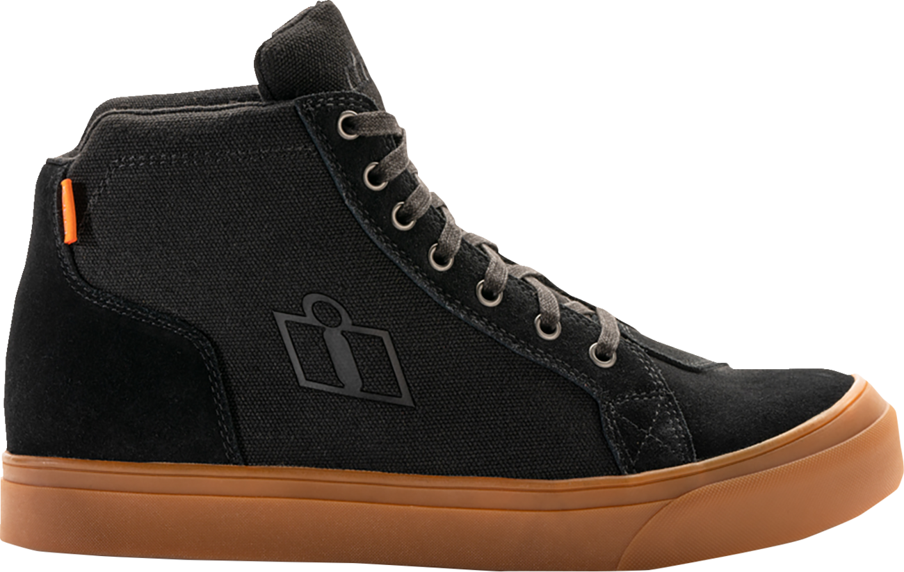 Black ICON Carga CE™ Boots by Bill's Exhausts, US size 7, showing the rugged leather upper and sturdy sole design.