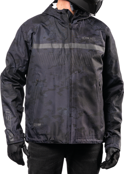 Bill's Exhausts ICON PDX3™ Jacket in dark camo, XL size, featuring a rugged design with camouflage pattern and functional jacket details.
