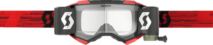 Bill's Exhausts SCOTT Fury WFS Goggles in dark red with clear lenses, designed for motorcycle riding protection.
