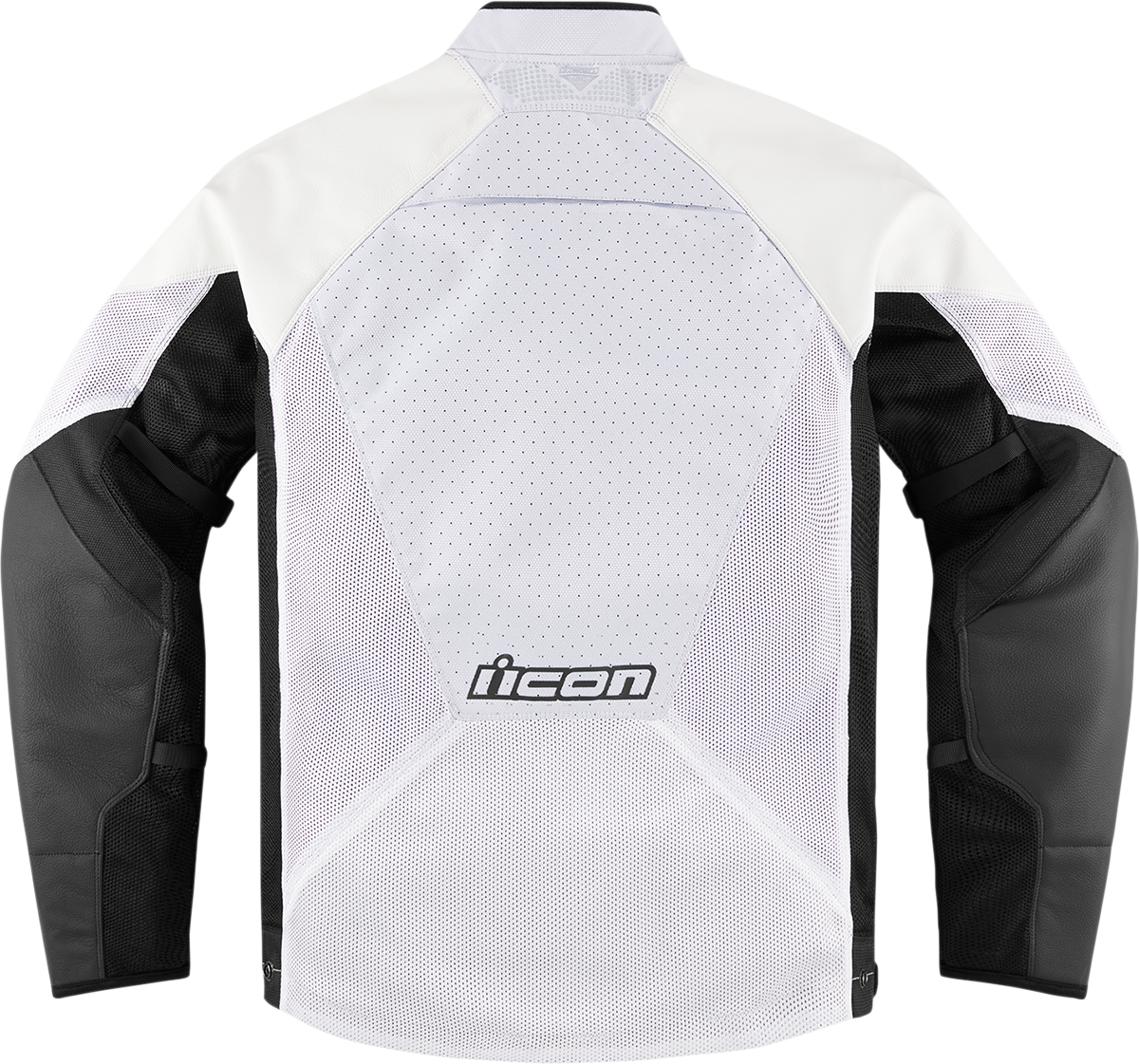 White ICON Hooligan™ CE Jacket in 2XL by Bill's Exhausts, showing the front view with jacket details and branding.